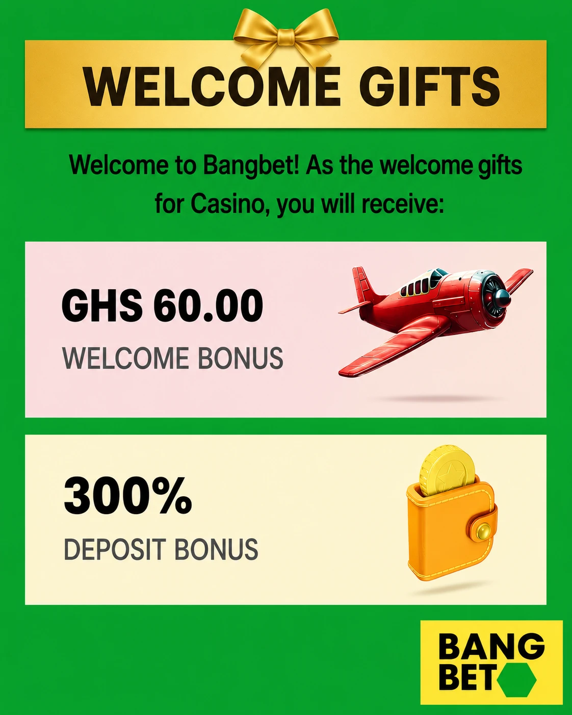 Bang Bet Welcome Gifts - 300% Deposit Bonus